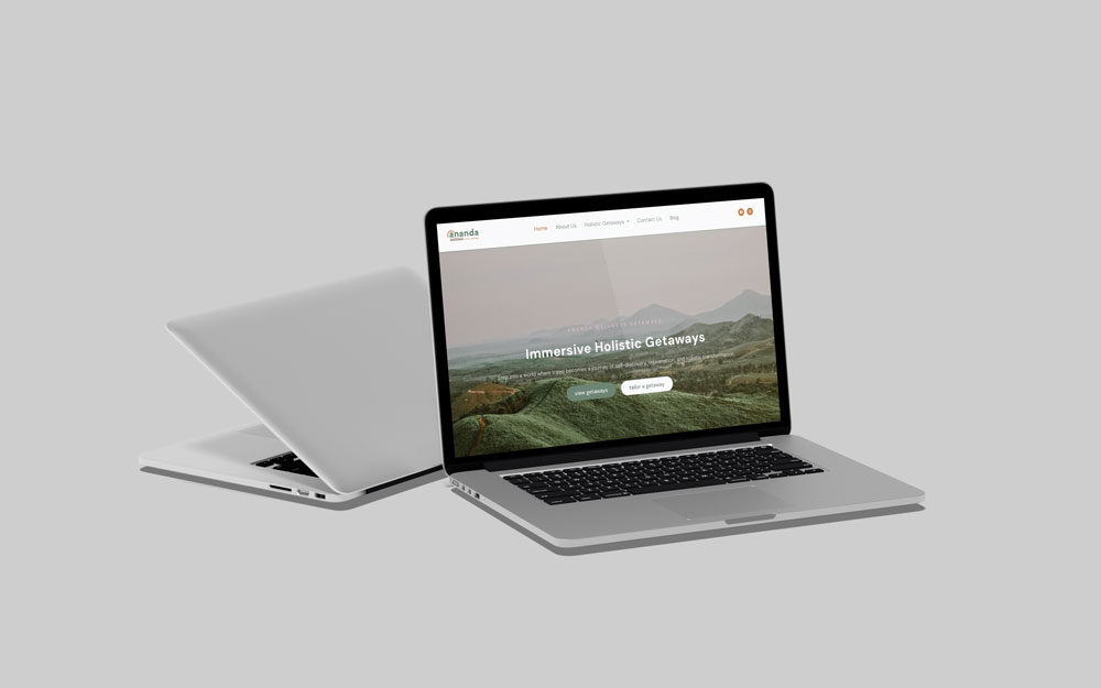 Ananda Getaways website designed by Minamooi